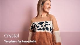  Presentation with animal print - Beautiful presentation theme featuring young-beautiful-blonde-woman-wearing backdrop and a tawny brown colored foreground