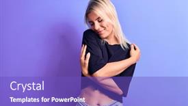  Presentation with confident love - Amazing presentation theme having young-beautiful-blonde-woman-wearing backdrop and a violet colored foreground