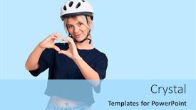  Presentation with hands heart - Amazing PPT theme having young-beautiful-blonde-woman-wearing backdrop and a light blue colored foreground
