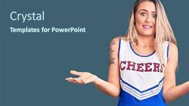  Presentation with greetings - Slide set enhanced with young-beautiful-blonde-woman-wearing background and a ocean colored foreground