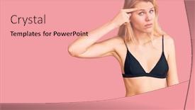  Presentation with acne woman - Colorful slides enhanced with young-beautiful-blonde-woman-wearing backdrop and a coral colored foreground