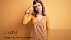  Presentation with acne woman - Presentation theme having young-beautiful-blonde-woman-wearing background and a red colored foreground