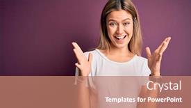  Presentation with crazy - Audience pleasing presentation theme consisting of young-beautiful-blonde-woman-wearing backdrop and a coral colored foreground