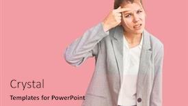  Presentation with acne woman - Presentation enhanced with young-beautiful-blonde-woman-wearing background and a coral colored foreground