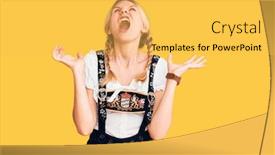  Presentation with oktoberfest - Slides enhanced with young-beautiful-blonde-woman-wearing background and a yellow colored foreground