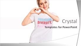  Presentation with diversity hands - Cool new PPT layouts with young-beautiful-blonde-woman-wearing backdrop and a sky blue colored foreground