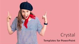  Presentation with rock star - Presentation design with young-beautiful-blonde-woman-wearing background and a coral colored foreground