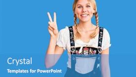  Presentation with oktoberfest - PPT layouts having young-beautiful-blonde-woman-wearing background and a teal colored foreground