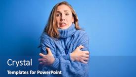  Presentation with woman sad - Slide set featuring young-beautiful-blonde-woman-wearing background and a ocean colored foreground