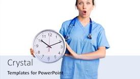  Presentation with wearing a surgical face mask - Audience pleasing slides consisting of young-beautiful-blonde-woman-wearing backdrop and a light blue colored foreground