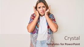  Presentation with noise - Audience pleasing PPT theme consisting of young-beautiful-blonde-woman-wearing backdrop and a lemonade colored foreground