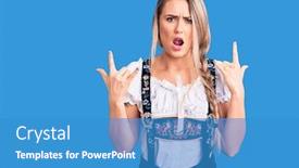  Presentation with oktoberfest - PPT theme enhanced with young-beautiful-blonde-woman-wearing background and a teal colored foreground