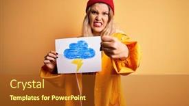  Presentation with anger - PPT theme enhanced with young-beautiful-blonde-woman-wearing background and a tawny brown colored foreground