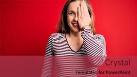  Presentation with emotion - Slide deck having young-beautiful-blonde-woman-wearing background and a red colored foreground