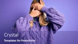  Presentation with emotion - Cool new slide set with young-beautiful-blonde-woman-wearing backdrop and a violet colored foreground