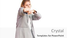  Presentation with violence woman - PPT theme featuring young-beautiful-blonde-woman-wearing background and a white colored foreground