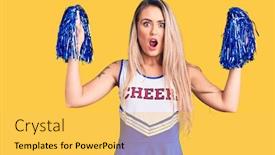  Presentation with mouth - PPT theme with young-beautiful-blonde-woman-wearing background and a yellow colored foreground