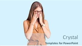  Presentation with vision - Presentation having young-beautiful-blonde-woman-wearing background and a sky blue colored foreground