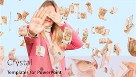  Presentation with sad woman - Audience pleasing slides consisting of young-beautiful-blonde-woman-wearing backdrop and a coral colored foreground