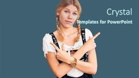  Presentation with oktoberfest - Cool new PPT theme with young-beautiful-blonde-woman-wearing backdrop and a ocean colored foreground