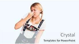  Presentation with oktoberfest - Presentation theme consisting of young-beautiful-blonde-woman-wearing background and a cool aqua colored foreground