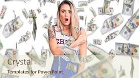  Presentation with mouth - Cool new theme with young-beautiful-blonde-woman-wearing backdrop and a soft green colored foreground