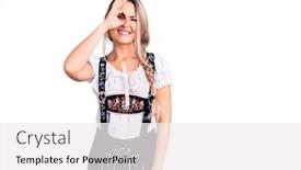  Presentation with oktoberfest - PPT theme featuring young-beautiful-blonde-woman-wearing background and a white colored foreground
