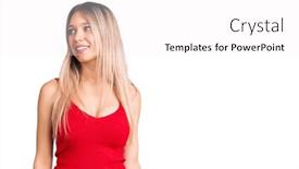  Presentation with clothes - PPT theme consisting of young-beautiful-blonde-woman-wearing background and a white colored foreground