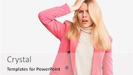  Presentation with memory - Presentation theme consisting of young-beautiful-blonde-woman-wearing background and a sky blue colored foreground