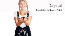  Presentation with oktoberfest - Presentation design with young-beautiful-blonde-woman-wearing background and a white colored foreground