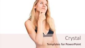  Presentation with infection - PPT theme enhanced with young-beautiful-blonde-woman-wearing background and a lemonade colored foreground