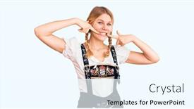  Presentation with oktoberfest - Slide deck enhanced with young-beautiful-blonde-woman-wearing background and a cool aqua colored foreground