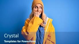  Presentation with nails - PPT theme with young-beautiful-blonde-woman-wearing background and a ocean colored foreground