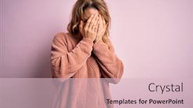  Presentation with woman crying - Presentation design having young-beautiful-blonde-woman-wearing background and a lemonade colored foreground