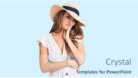  Presentation with depression - Slide set consisting of young-beautiful-blonde-woman-wearing background and a sky blue colored foreground