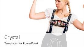  Presentation with oktoberfest - PPT theme consisting of young-beautiful-blonde-woman-wearing background and a white colored foreground