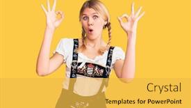  Presentation with oktoberfest - Beautiful PPT layouts featuring young-beautiful-blonde-woman-wearing backdrop and a yellow colored foreground