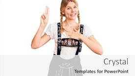  Presentation with oktoberfest - Theme enhanced with young-beautiful-blonde-woman-wearing background and a white colored foreground