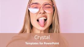  Presentation with arabian woman wearing hijab muslim - PPT theme consisting of young-beautiful-blonde-woman-wearing background and a coral colored foreground