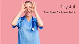  Presentation with tongue - Colorful PPT layouts enhanced with young-beautiful-blonde-woman-wearing backdrop and a coral colored foreground