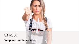  Presentation with oktoberfest - Presentation theme with young-beautiful-blonde-woman-wearing background and a white colored foreground