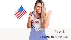  Presentation with united states flag - Colorful presentation enhanced with young-beautiful-blonde-woman-wearing backdrop and a white colored foreground