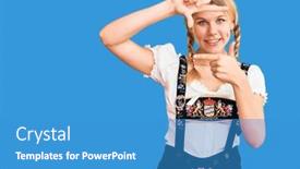  Presentation with oktoberfest - Slide deck featuring young-beautiful-blonde-woman-wearing background and a teal colored foreground