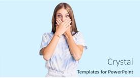  Presentation with tshirt - Cool new slide set with young-beautiful-blonde-woman-wearing backdrop and a sky blue colored foreground