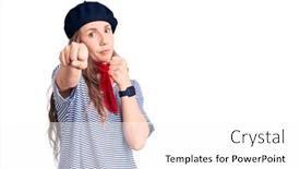  Presentation with violence woman - Audience pleasing PPT theme consisting of young-beautiful-blonde-woman-wearing backdrop and a white colored foreground