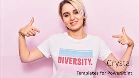  Presentation with diversity - Amazing presentation having young-beautiful-blonde-woman-wearing backdrop and a lemonade colored foreground