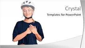  Presentation with chest - Cool new presentation with young-beautiful-blonde-woman-wearing backdrop and a white colored foreground