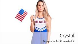  Presentation with united states flag - Audience pleasing presentation consisting of young-beautiful-blonde-woman-wearing backdrop and a white colored foreground