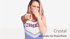  Presentation with shame - Colorful PPT theme enhanced with young-beautiful-blonde-woman-wearing backdrop and a sky blue colored foreground