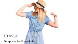  Presentation with fitness - Audience pleasing PPT theme consisting of young-beautiful-blonde-woman-wearing backdrop and a white colored foreground